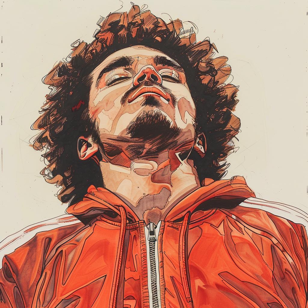 Shia  Labeouf  1977  drawing  color  track  suit  afro  white  background 960138