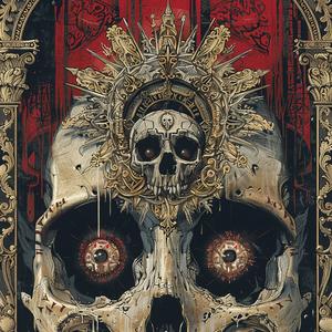 surreal  album  cover  dark  occult  symbolist  screenprint  skull  crown  Todd 1079106