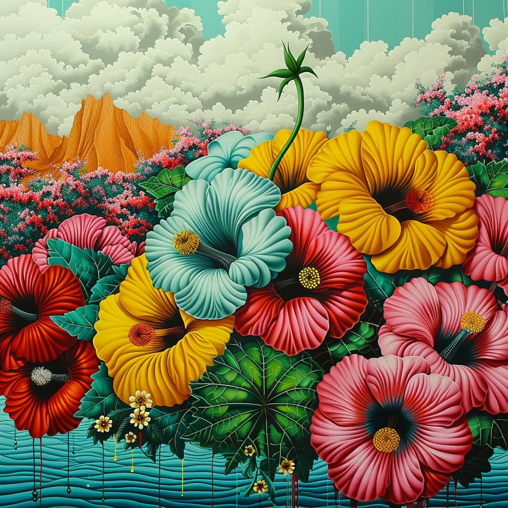 animated  illustration  pond  flowers  vibrant  sinuous  beautiful  water  bloom  nature 944987