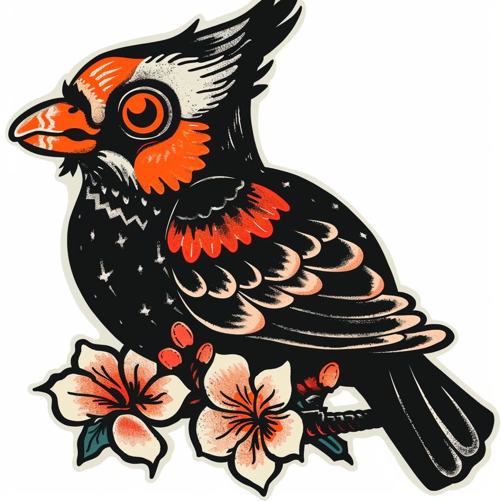 illustration  tattoo  bird  flowers  sticker  flash  nature  colorful  art  design 927465