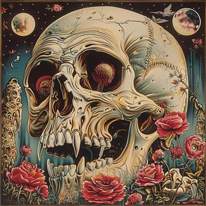 skull  flowers  moon  chromolithography  dark  symbolism  nature  colorful  moody  artistic 1051417