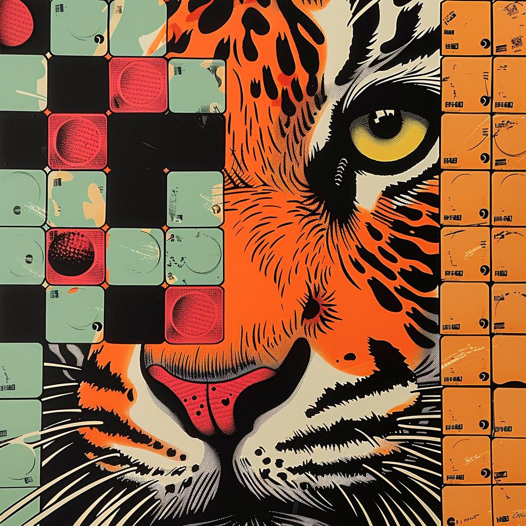 tiger  collage  abstract  impressionism  chess  board  graphic  design  art  colorful 968184