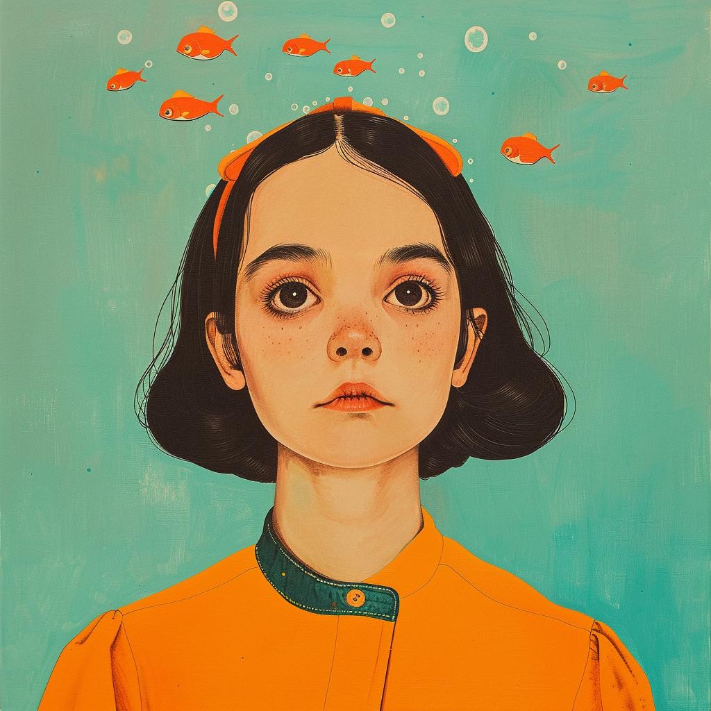 surreal  painting  girl  underwater  fish  colorful  creative  latina  Joan  Cornella 1016900