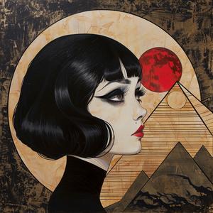 Lissitzky  vampire  Kawasaki  pyramid  moonlight  painting  woman  red  hair  sun 1058657