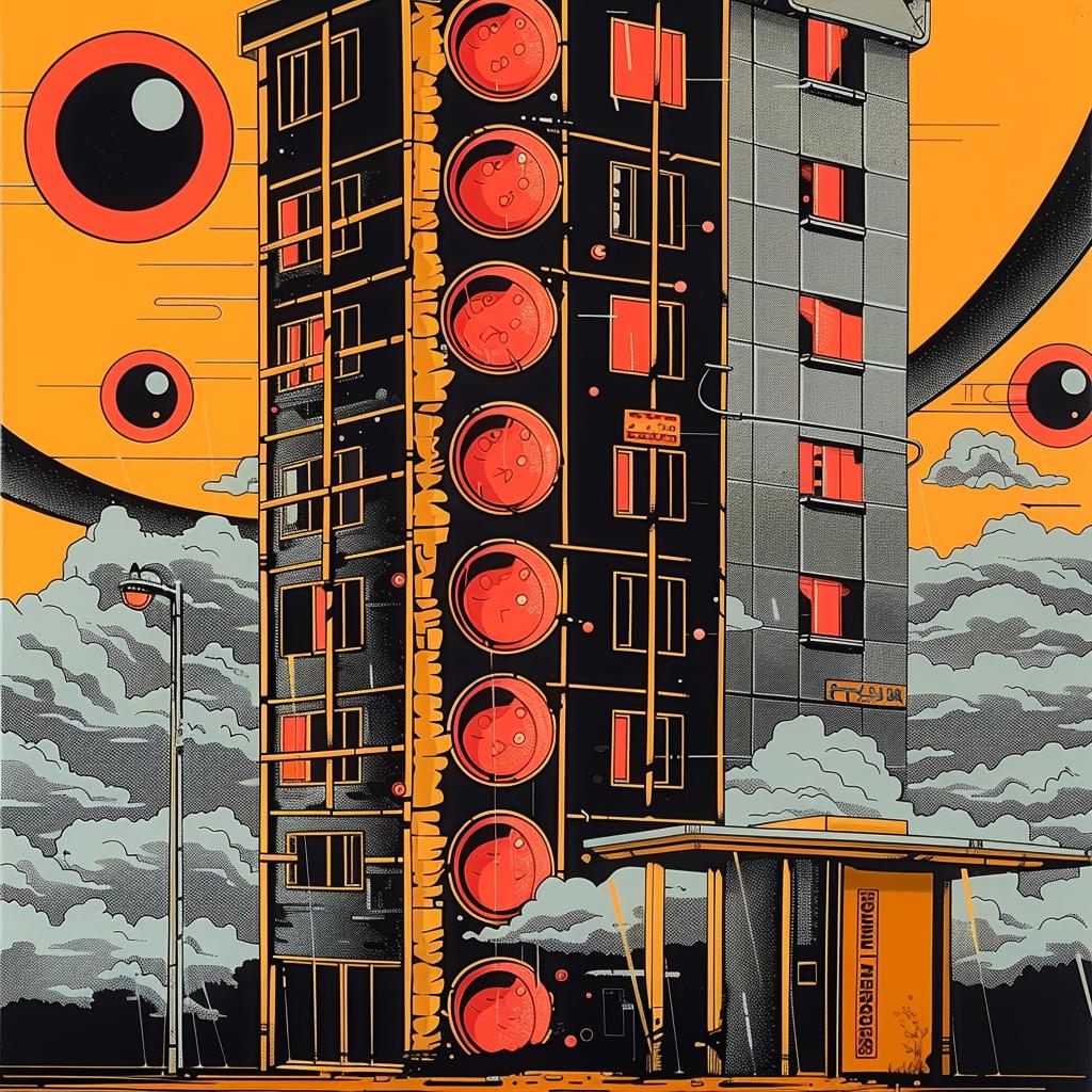 Tycho  album  art  Simon  Stalenhag  futuristic  cityscape  abstract  negative  space 1022954