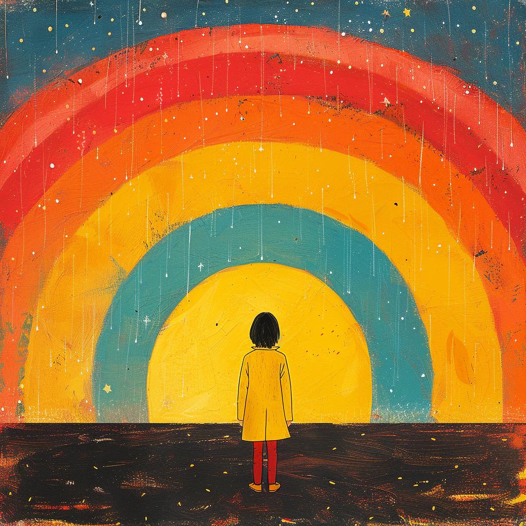 surreal  girl  rainbow  painting  creative  album  cover  Joan  Cornella  colorful 1017285