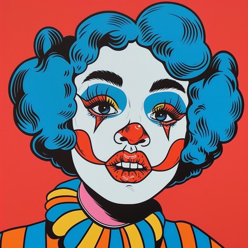 clown  scary  blue  hair  portrait  artwork  expression  dark  comedic  vibrant 973837