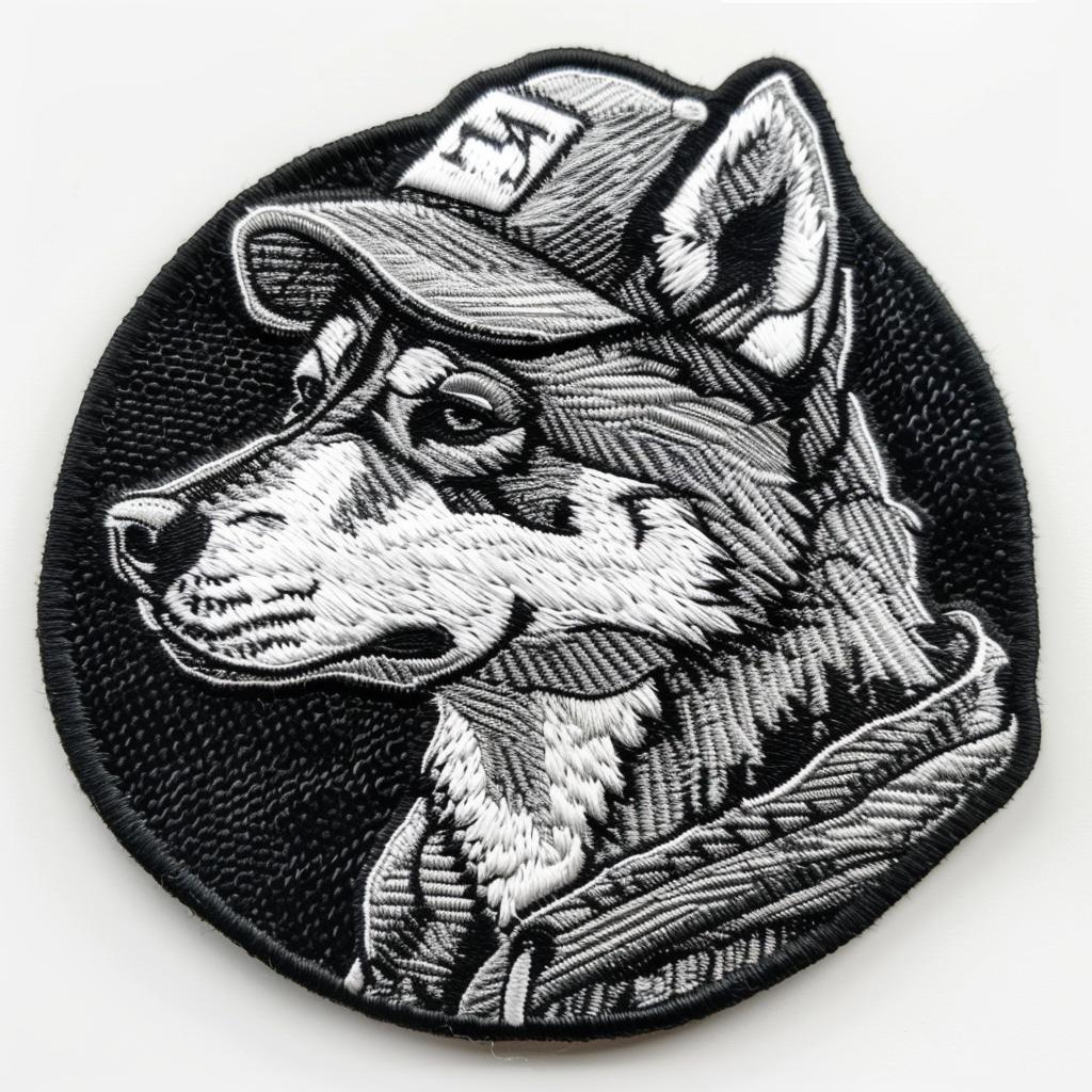patch  dog  cap  black  white  embroidered  chenille  streetwear  simple  cool 961401