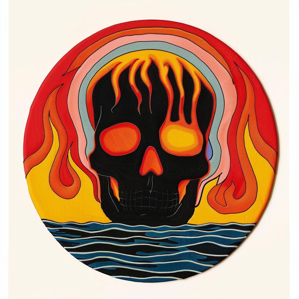 surreal  album  cover  skull  flames  painting  art  Joan  Cornella  creative 978199