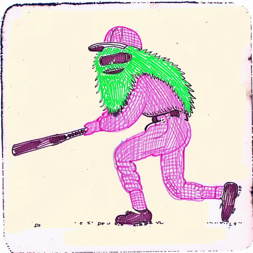 baseball  player  bat  drawing  man  green  beard  cap  uniform  art 940272