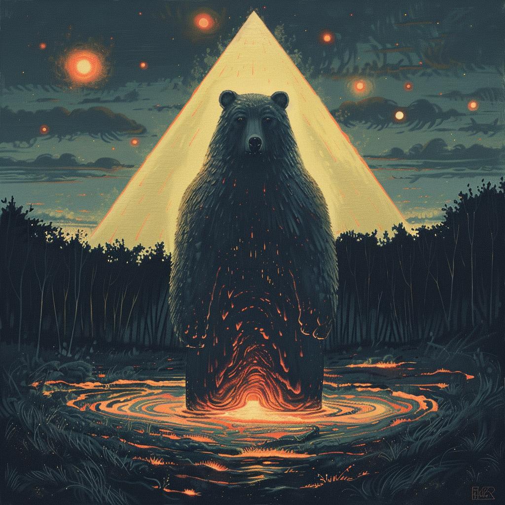 bear  anthropomorphic  surreal  volumetric  lighting  glow  natural  canvas  moon  art 963012