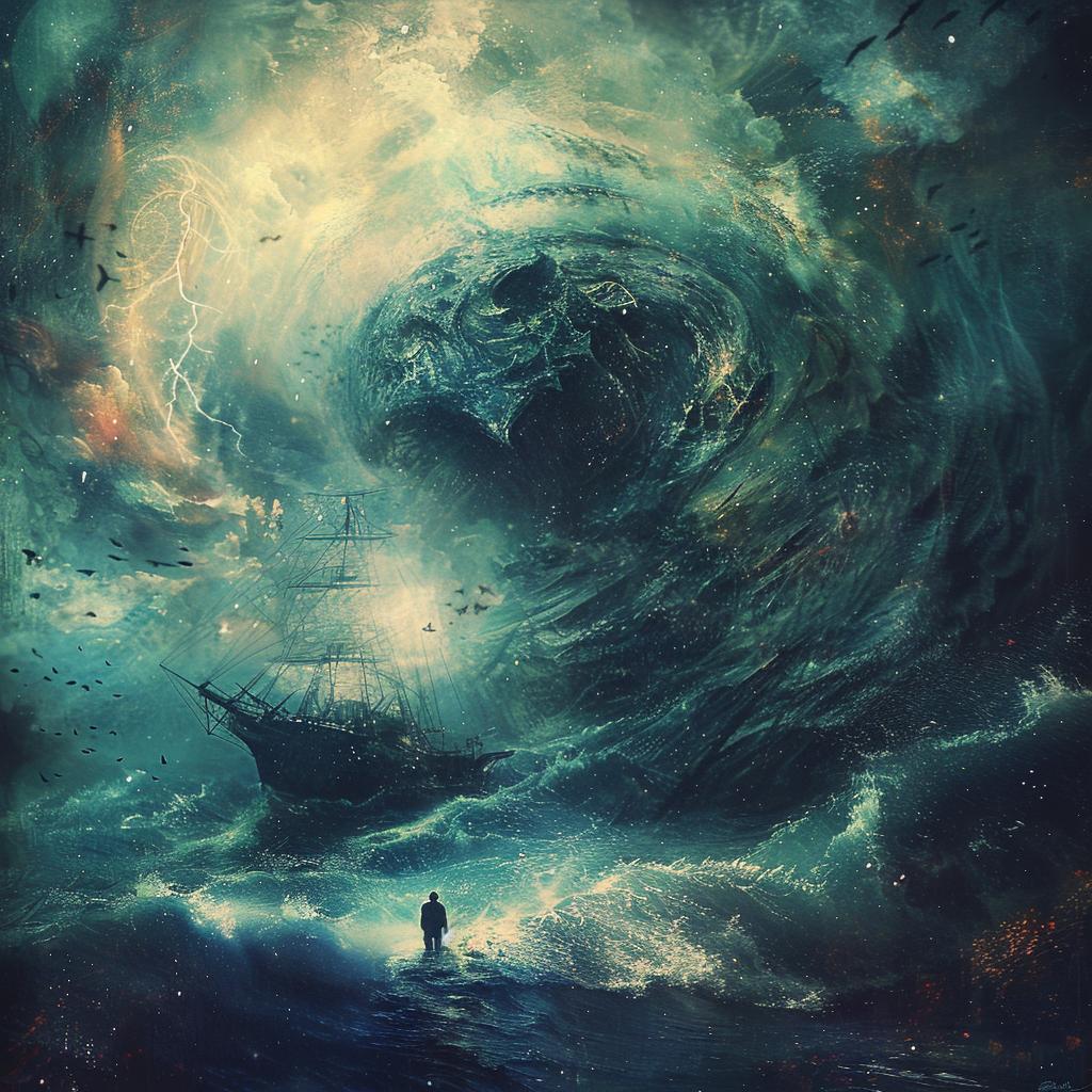 رجل المحيط، سفينة العاصفة، الفوضى، الرسم التوضيحي الديناميكي، البحر المضطرب الأسطوري 1034786