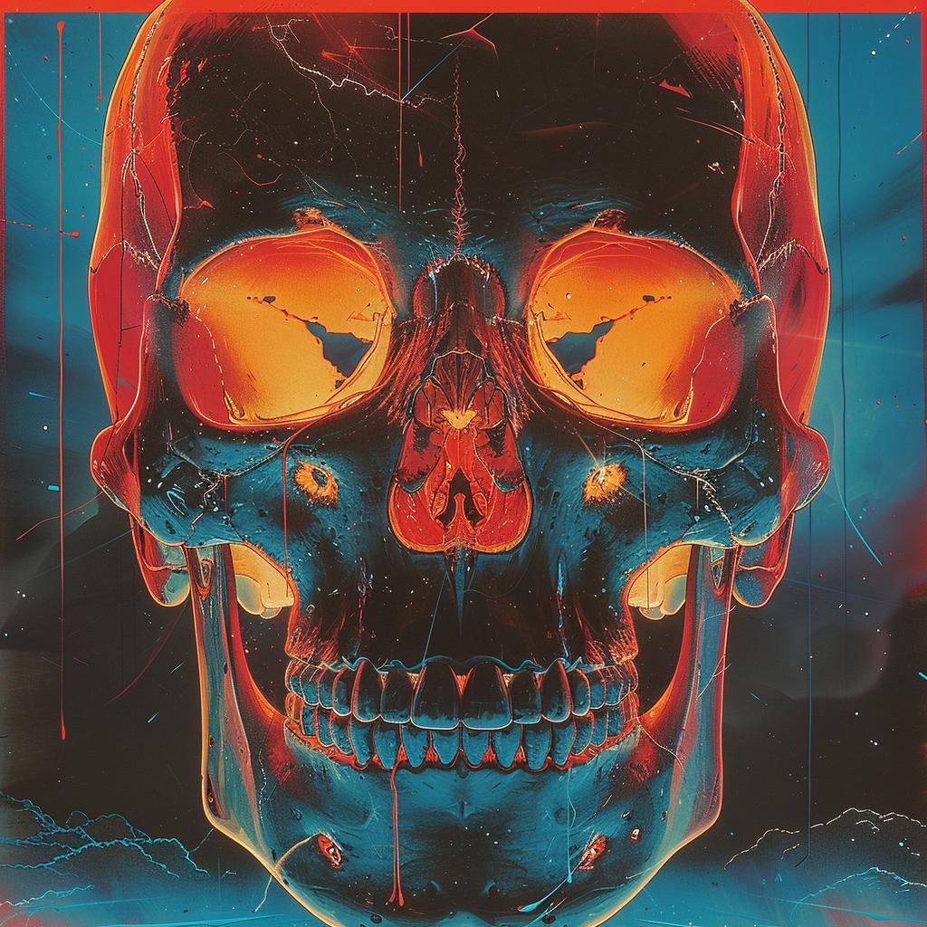 album  cover  1980s  Nychos  skull  minimal  screaming  poster  art  electro 960699