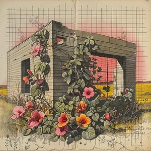 abandoned  black  white  flowers  building  background  decrepit  Lloyd  Wright  color 1036626