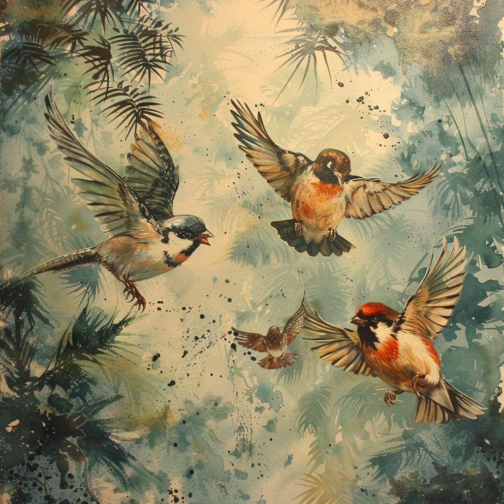 birds  flying  air  painting  sky  motion  freedom  nature  wildlife  dynamic 960835