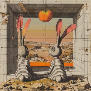 رسم توضيحي سريالي، بدلة أرنب، نافذة، فكاهة، حيوانات، لوحة، مرحة، غريبة، 1037195