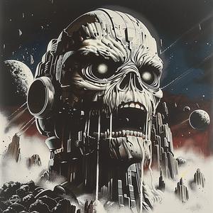 ملصق ألبوم Iron Maiden، فن أسود، موسيقى منمقة لجاك كيربي، 1073261