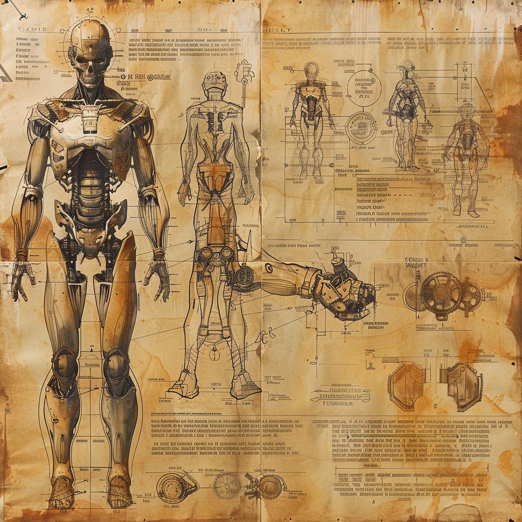 codex  drawing  anatomical  poster  skeleton  old  page  art  style  blueprint 1016511