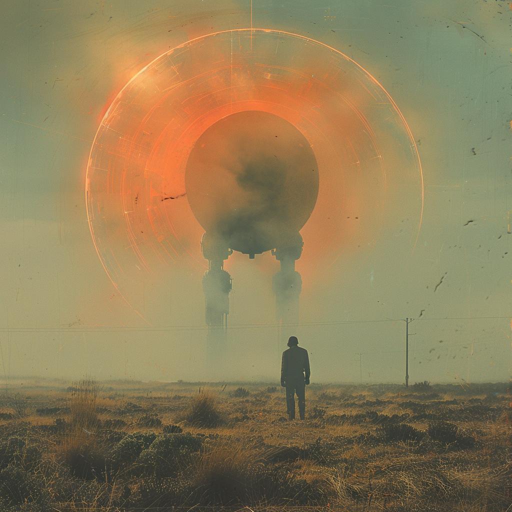 album  art  landscape  robot  surreal  photography  glow  teal  blue  volumetric 1032079