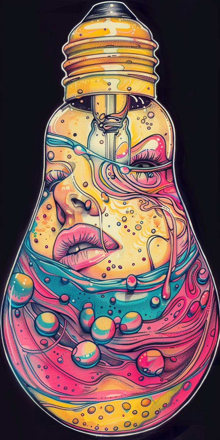 lightbulb  liquid  woman  drowning  jar  bubbles  drawing  surreal  art  conceptual 940537