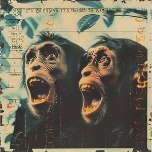 monkeys  photo  old  historical  chromolithography  animal  vintage  memories  whimsical  art 1040861