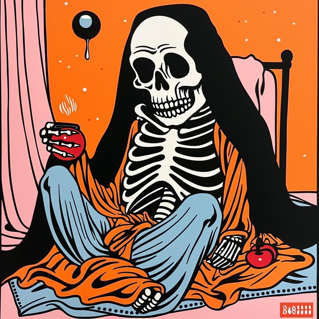 skeleton  grim  reaper  ping-pong  coffee  humorous  surreal  lifestyle  artistic  playful 1024751