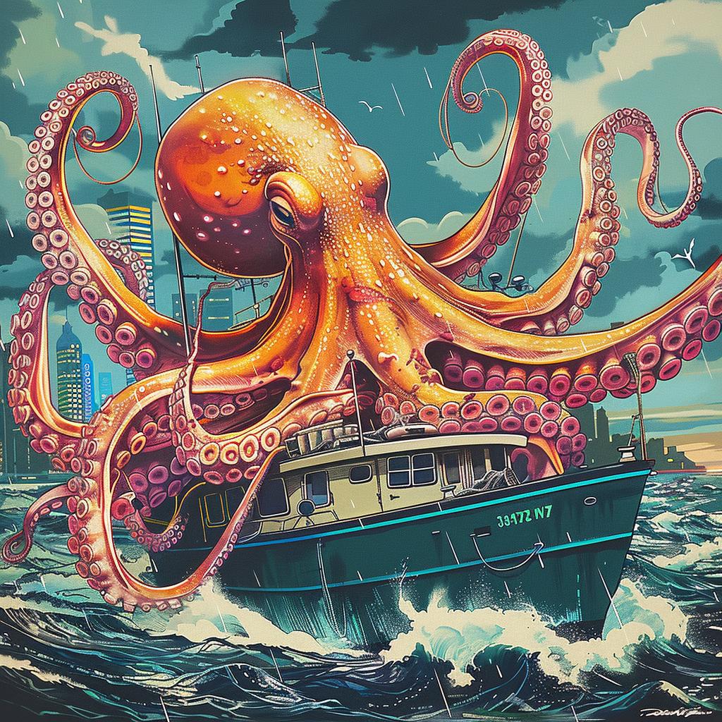 octopus  ocean  boat  attack  marine  action  surreal  wildlife  fishing  dynamic 947079