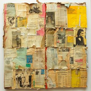 collage  torn  paper  newspapers  aged  vintage  Rauschenberg  raw  texture  art 1075184