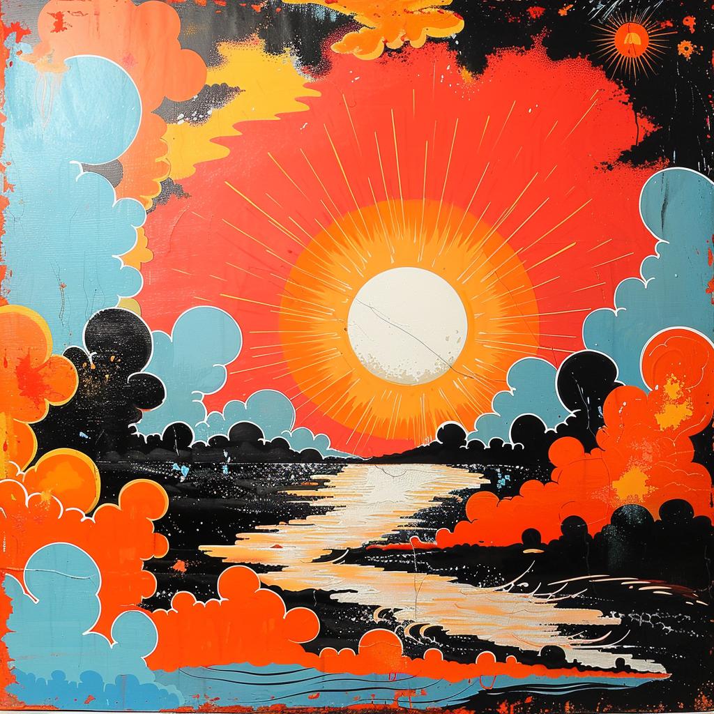 sunset  river  abstract  impressionism  colors  vibrant  landscape  Peter Max  artwork  peaceful 928064