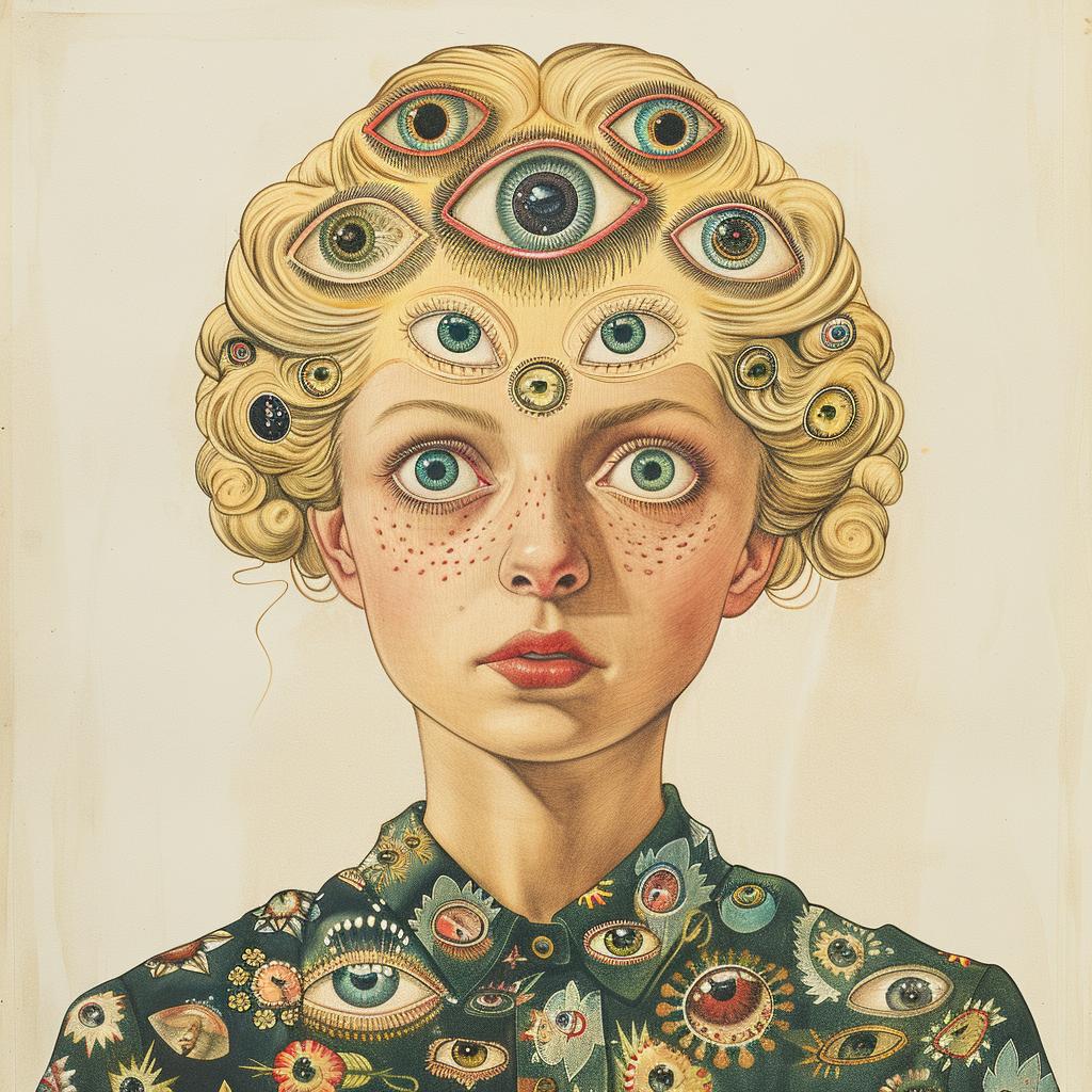 portrait  woman  blonde  surreal  eyes  head  artwork  stylized  vivid  white 971443