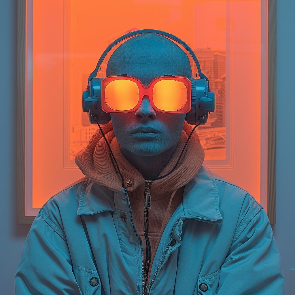 blue  orange  surreal  wolf  robot  sharp  focus  volumetric  lighting  glow 1031620