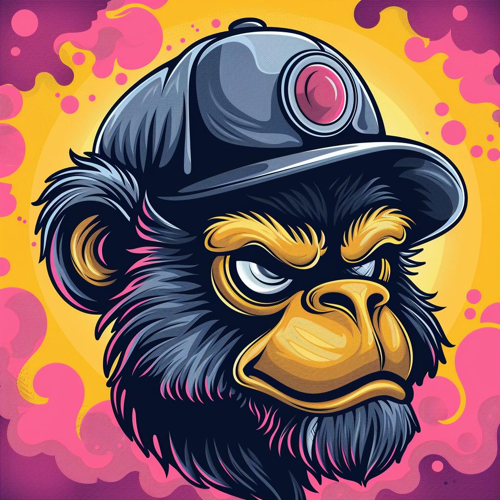monkey  baseball  cap  streetwise  aggressive  simple  anthropomorphic  culture  urban  cartoon 956483