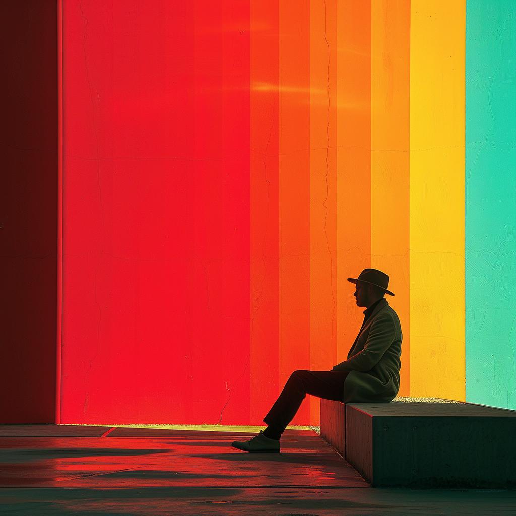 surreal  album  colorful  man  bench  wall  lighting  creative  technicolor  vibrant 975130