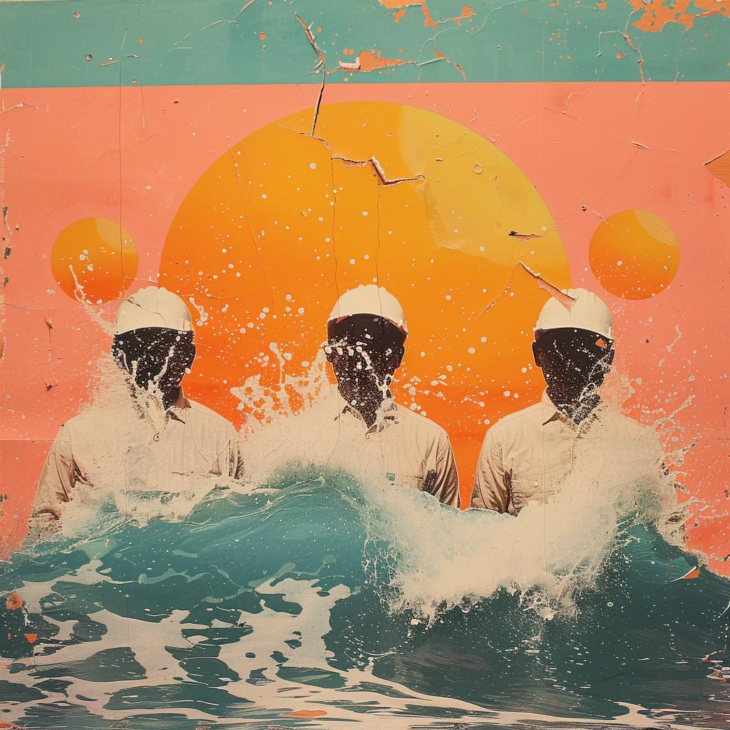 surreal  album  cover  propaganda  men  white  hats  wave  creative  art 977297