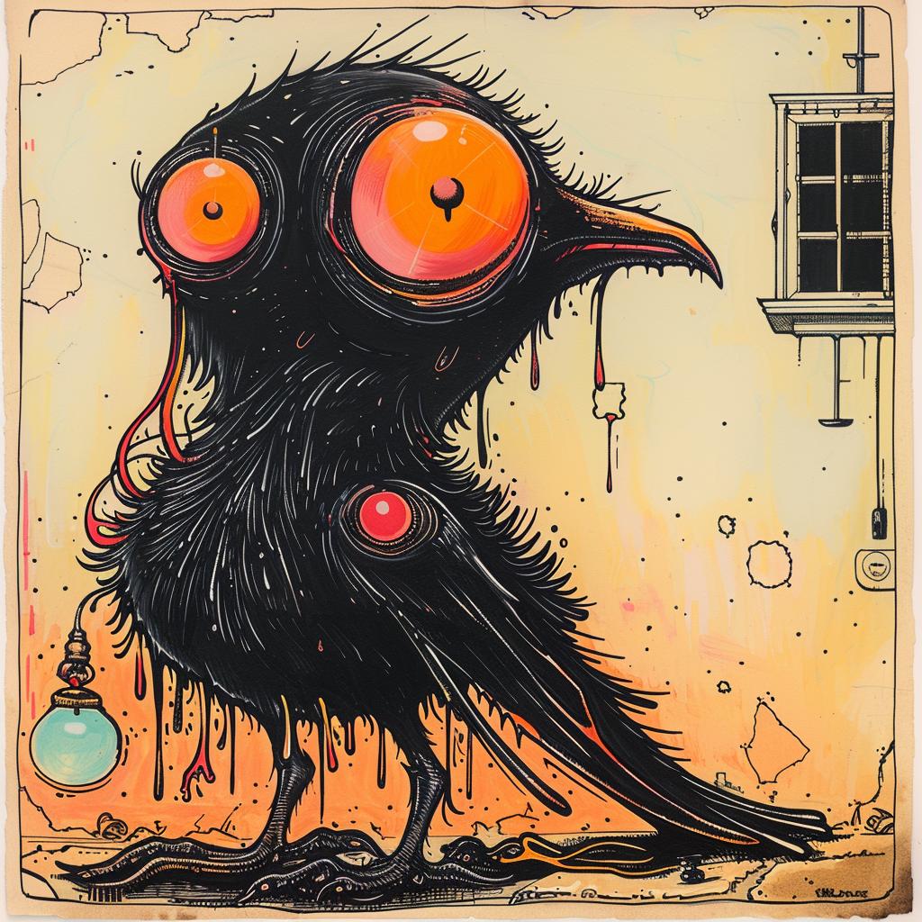 bird  black  orange  eyes  red  occult  spiritual  dark  naturalistic  shaun 930548