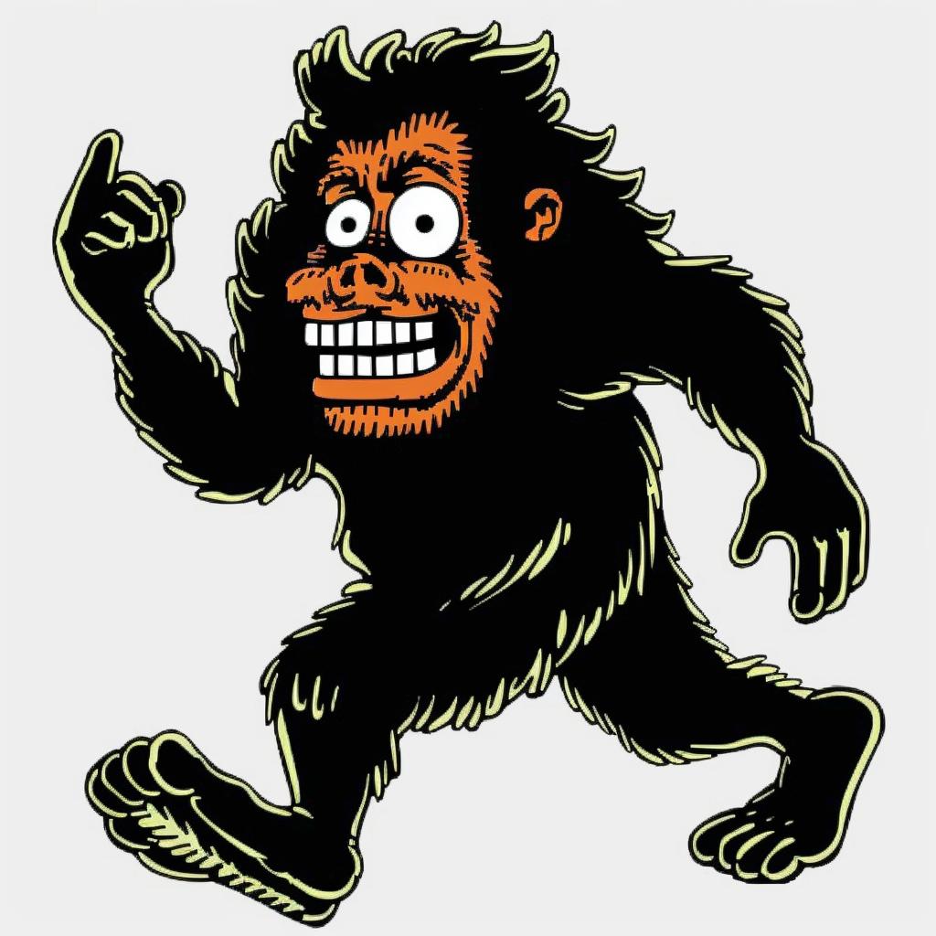bigfoot  cartoon  run  humorous  character  playful  fantasy  wildlife  exaggerated  funny 939844