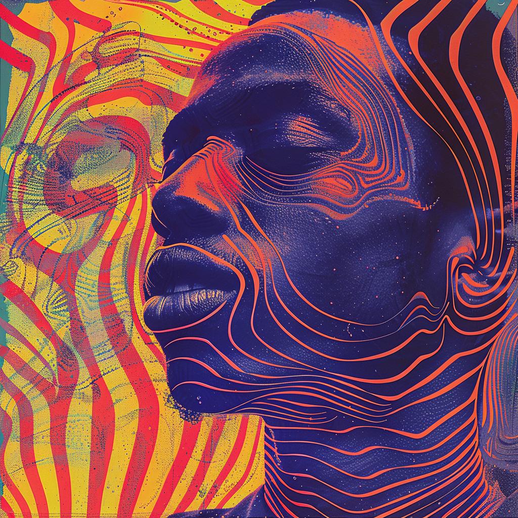 surreal  album  cover  hyper-realistic  screenprinting  colorful  poster  man  face  background 960500