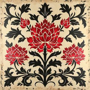 vibrant  flowers  red  black  white  graphic  bold  stylized  dynamic  colorful 1078936