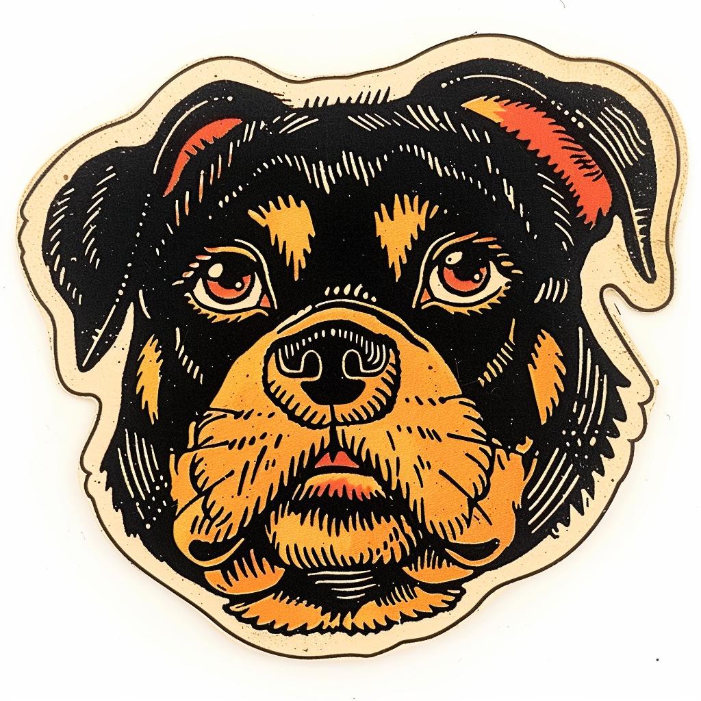 dog  sticker  rottweiler  black  orange  cute  pet  white  background  design 942674