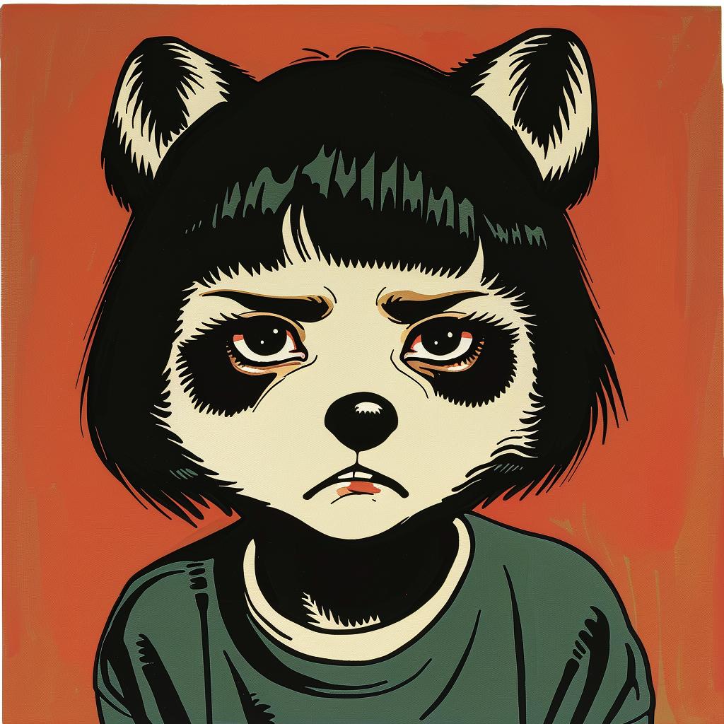 panda  cartoon  green  shirt  animal  playful  cute  illustration  character  design 967075