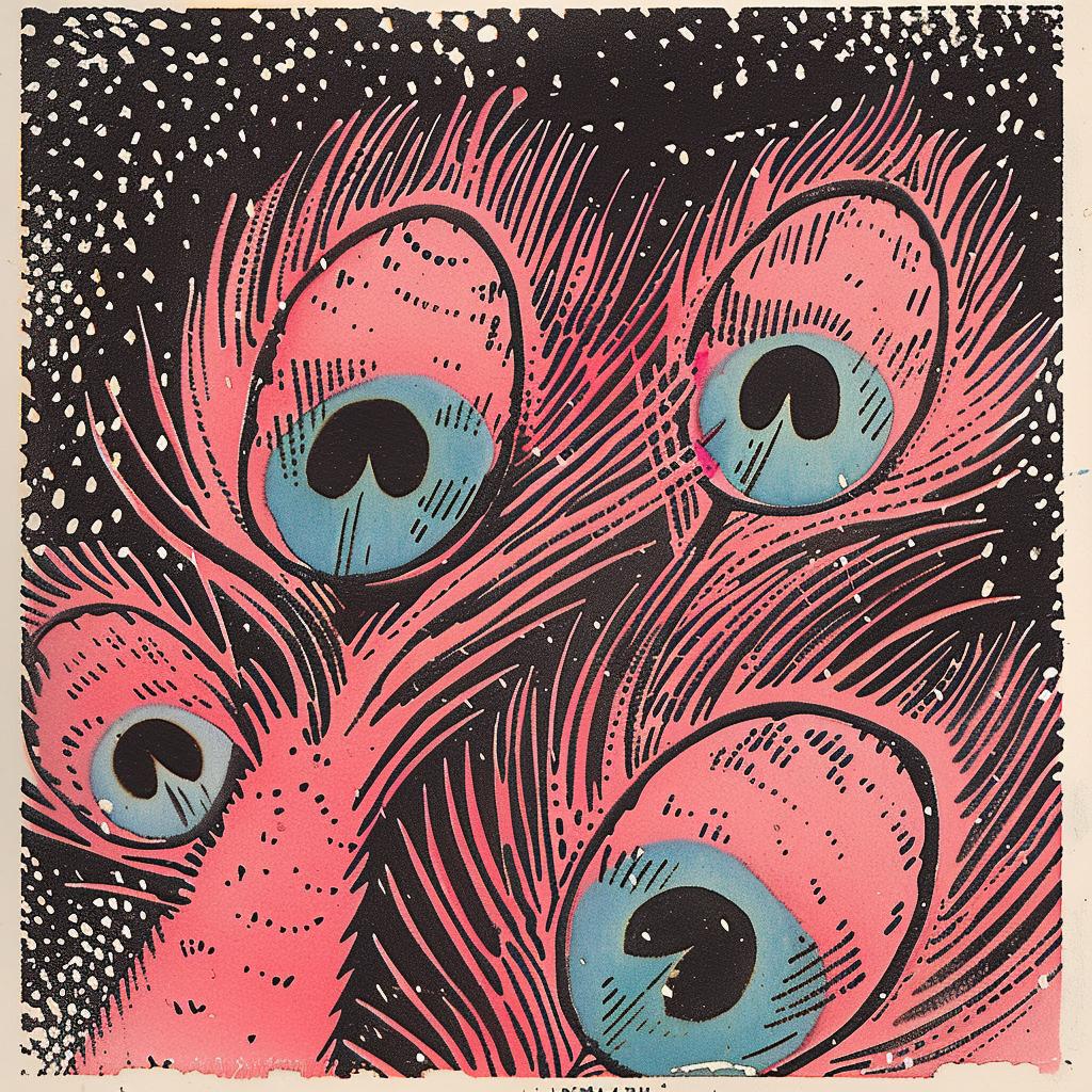 neopop  surreal  peacock  Ukiyo-e  chaos  symbolist  colorful  feathers  creative  eye 916742