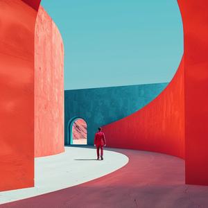 surreal  photography  Moebius  minimalism  fantasy  abstract  archway  man  suit  negative 1040611
