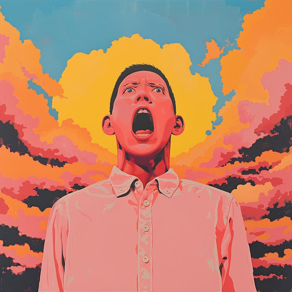 surreal  album  rage  painting  man  open  mouth  colorful  expression  Joan 977111