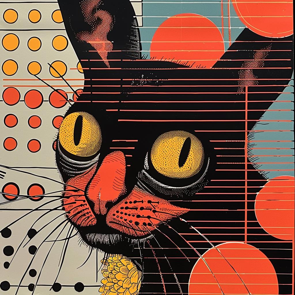 cat  abstract  impressionism  collage  graphic  design  artistic  vivid  playful  surreal 968155