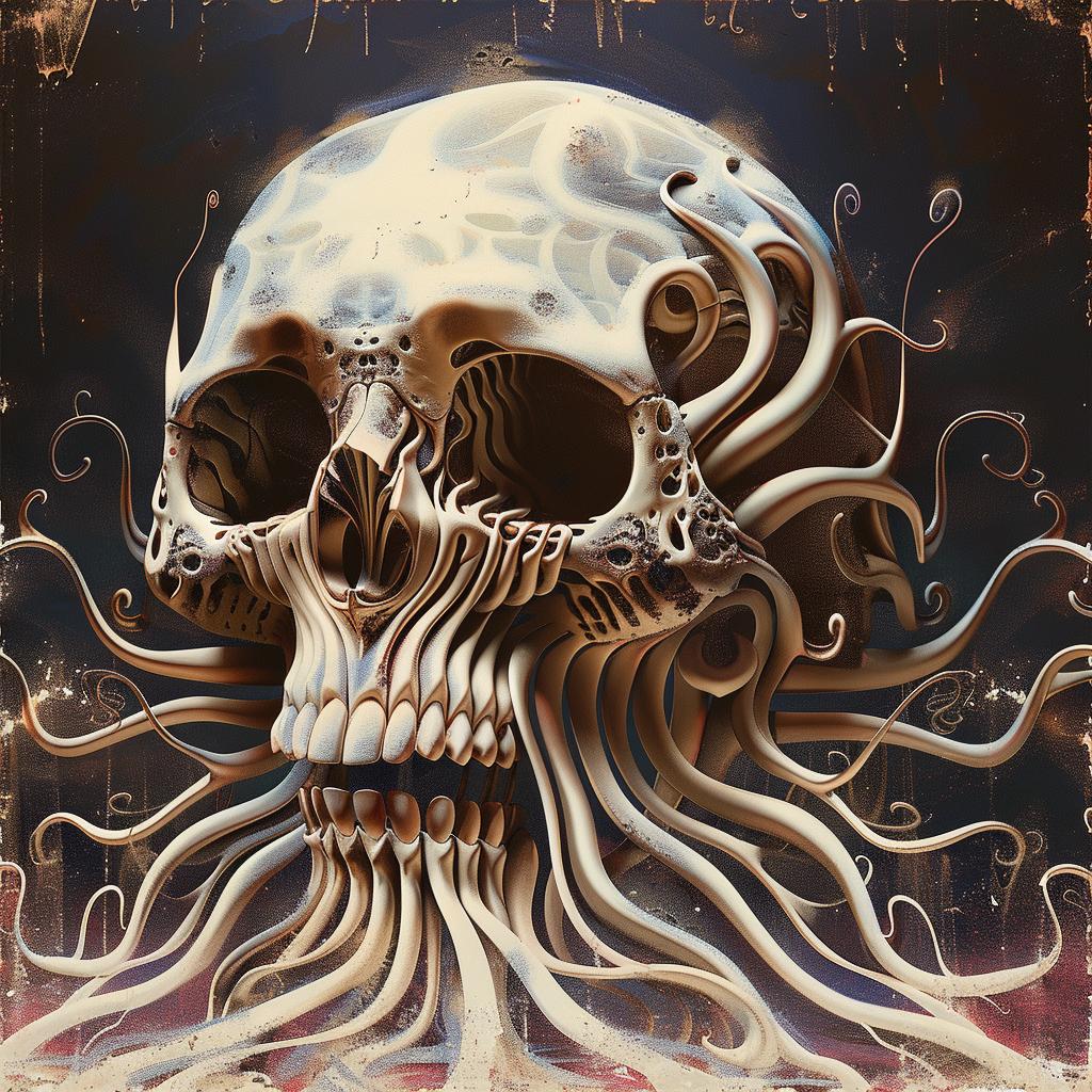 skull  tentacles  dark  creature  fantasy  illustration  surreal  digital  art  design 967204