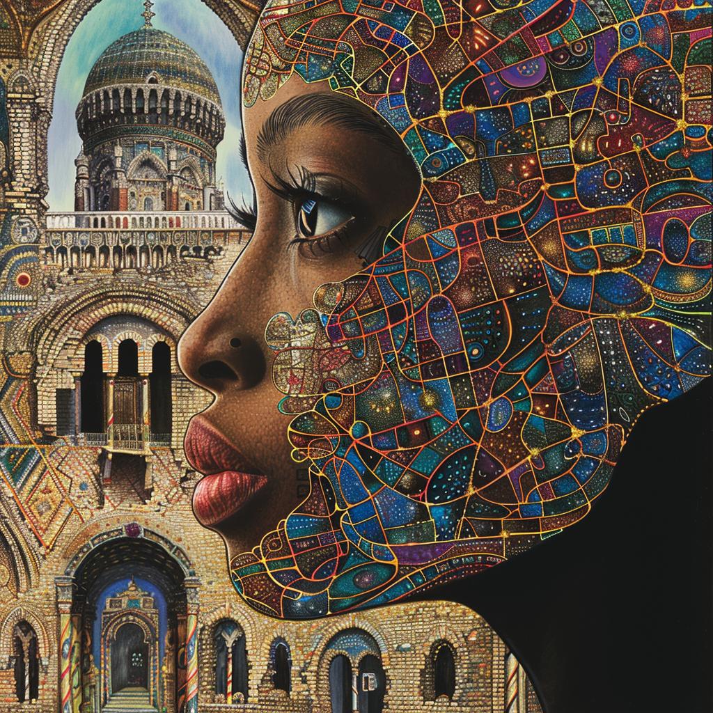 Klarwein  woman  map  art  abstract  painting  conceptual  design  visual  expression 1022982