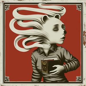 surreal  album  cover  woman  book  hyper-realistic  screenprinting  Risograph  Symbolist  creative 1077779