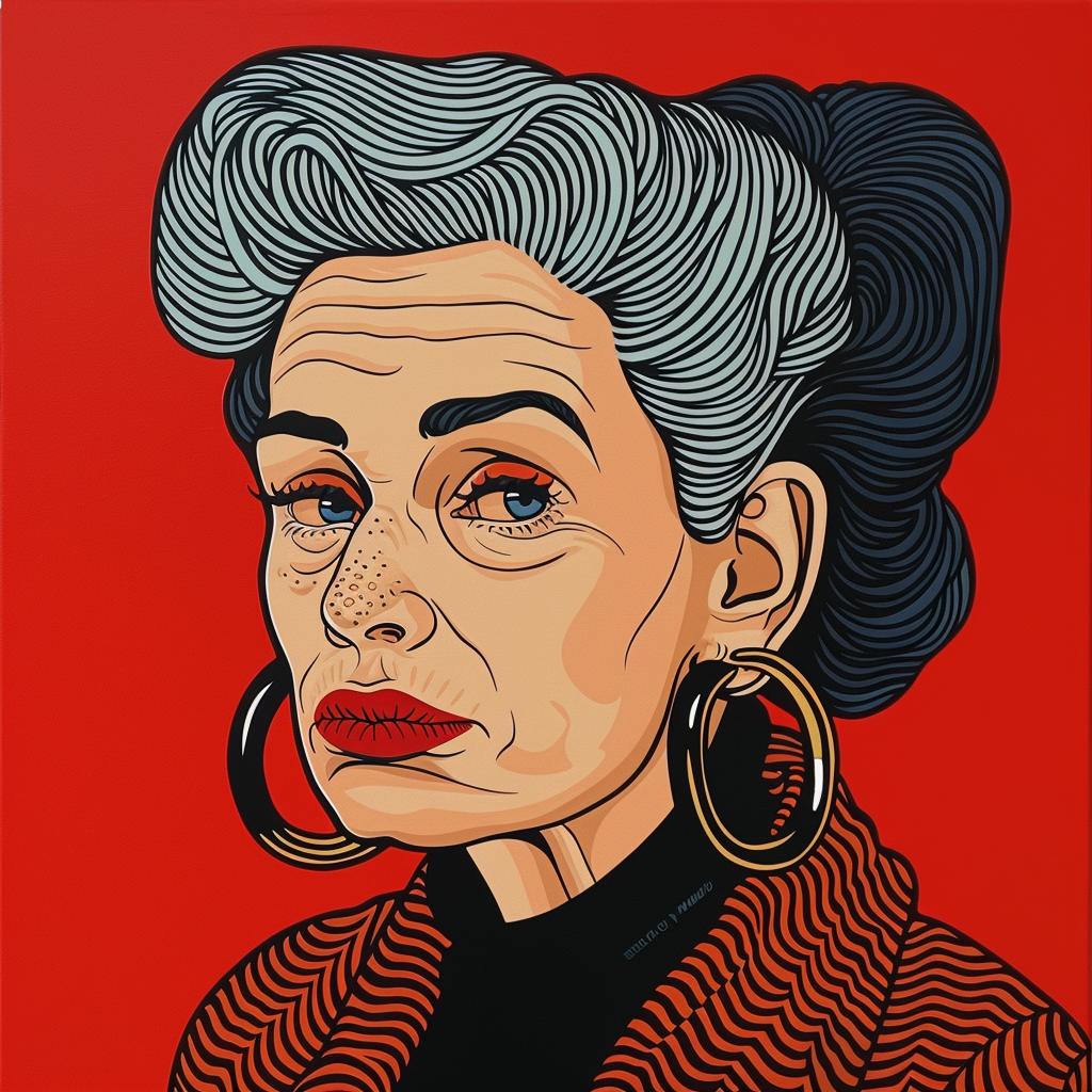 woman  portrait  painting  older  age  earrings  realistic  details  expression  colors 972690