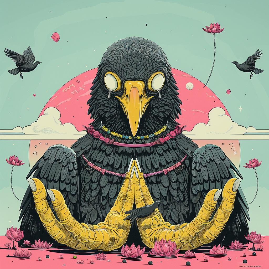 naturalistic  spiritual  terror  dark  occult  bird  lotus  flowers  meditative  symbolic 924881