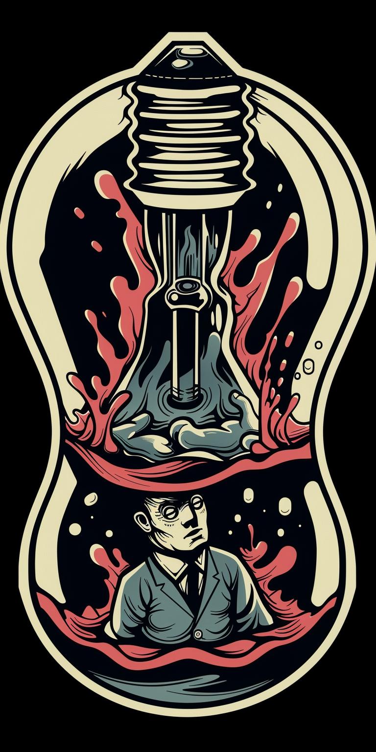 man  glass  jar  poster  visionary  illustration  unique  creative  conceptual  dramatic 940665